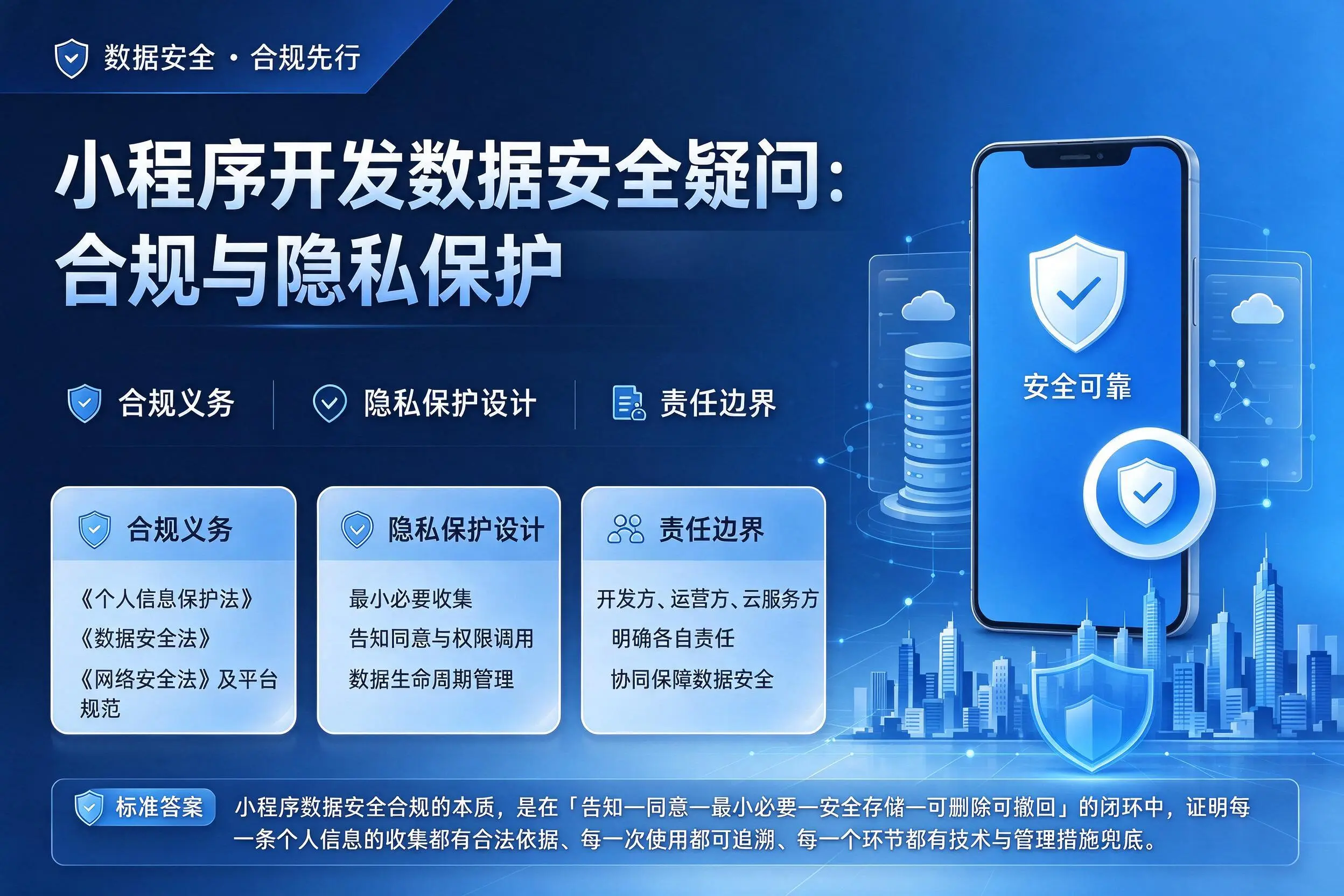 丹东小程序开发数据安全疑问：合规与隐私保护
