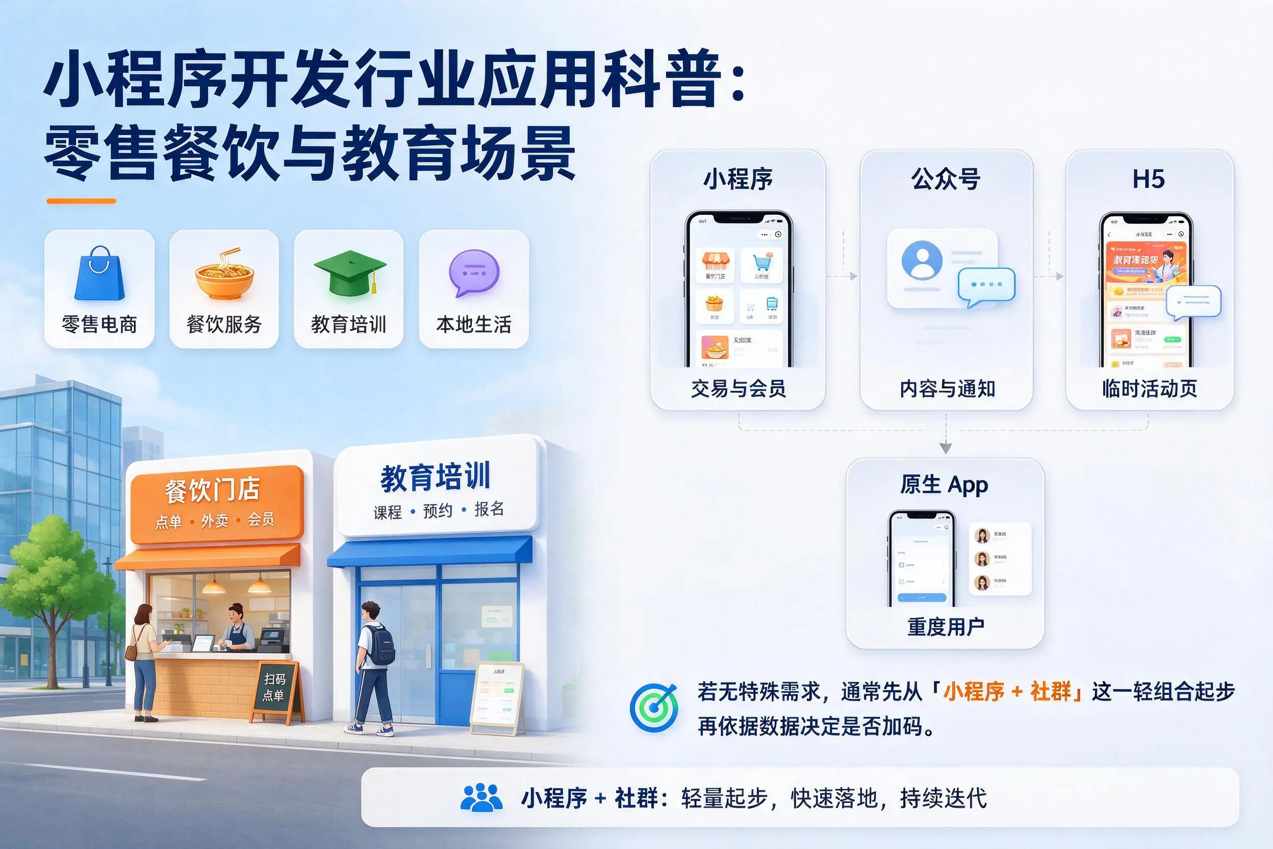 丹东小程序开发行业应用科普：零售餐饮与教育场景
