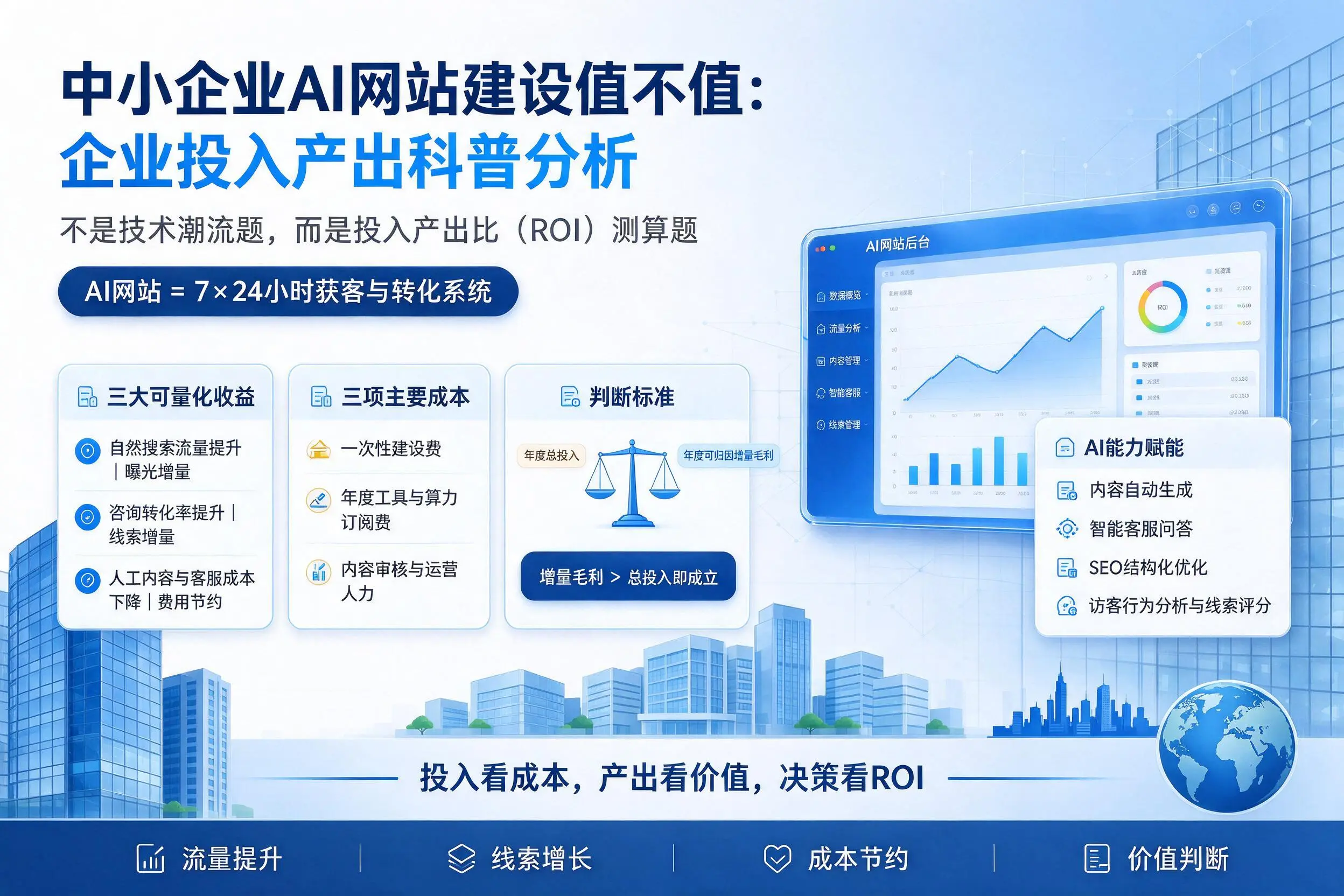 中小企业AI网站建设值不值：丹东企业投入产出科普分析