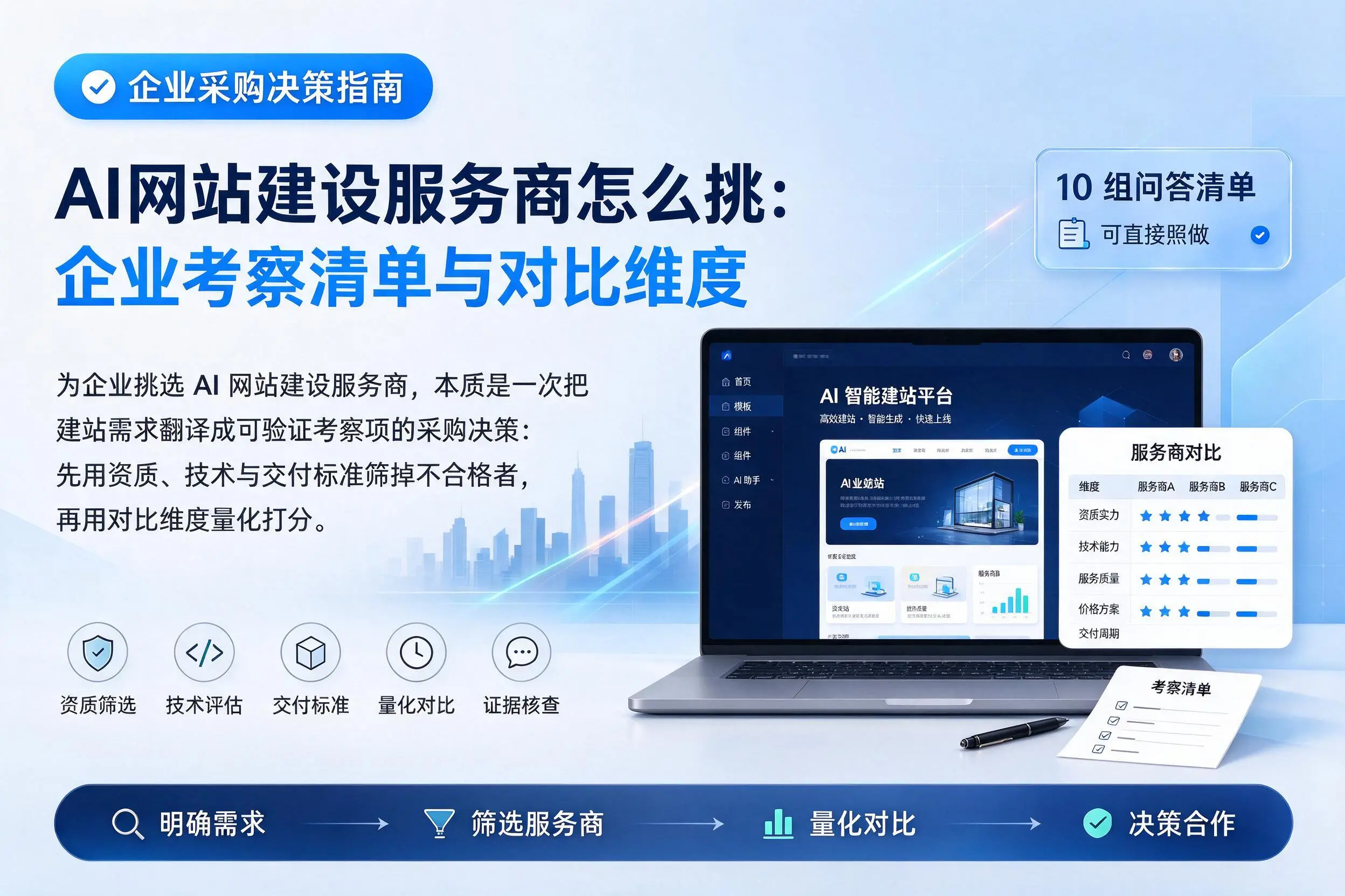 AI网站建设服务商怎么挑：丹东企业考察清单与对比维度