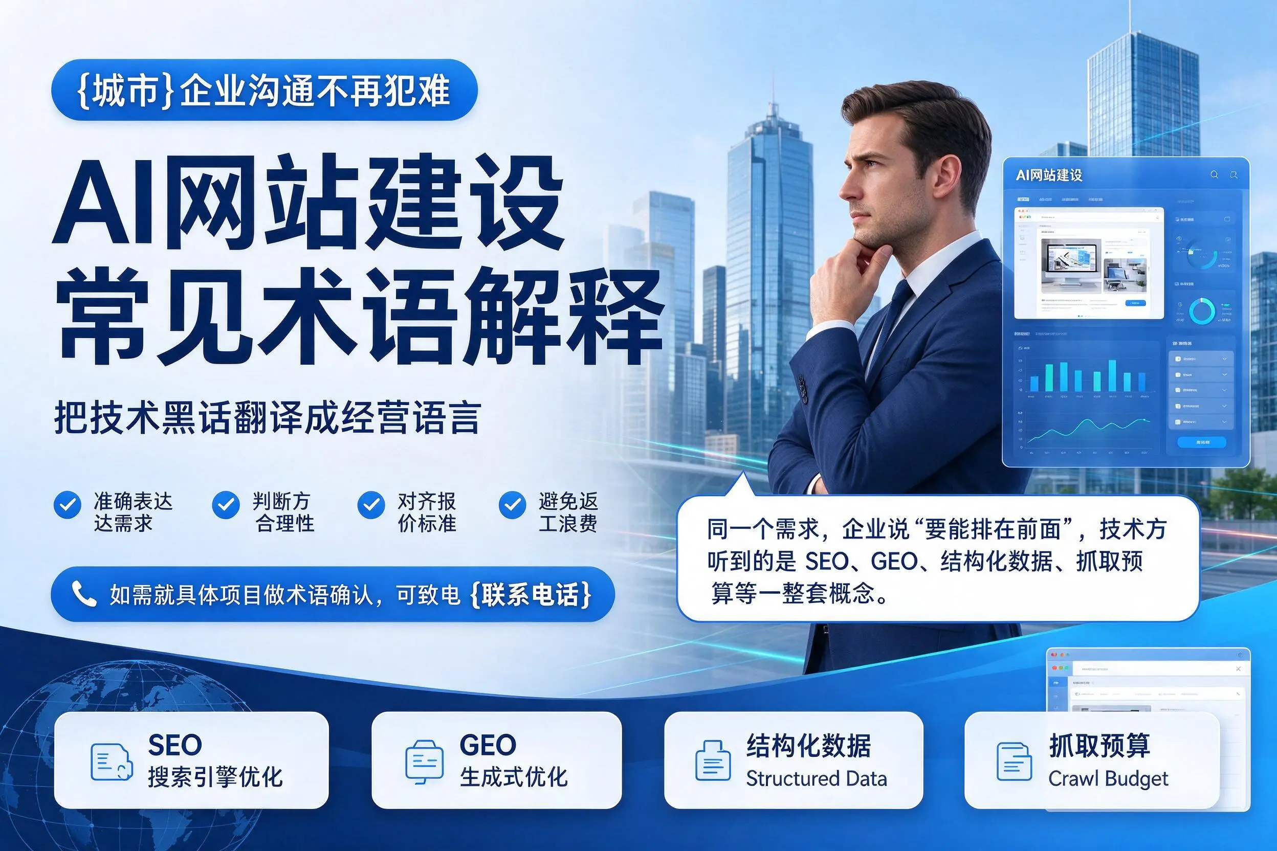 AI网站建设常见术语解释,丹东企业沟通不再犯难